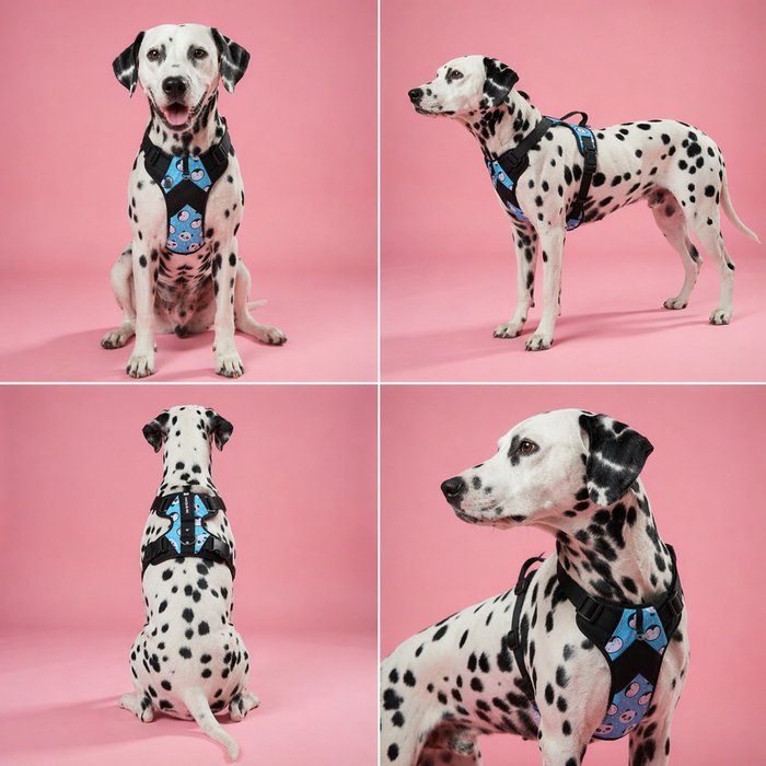 Panda Printed Double Padded Harness