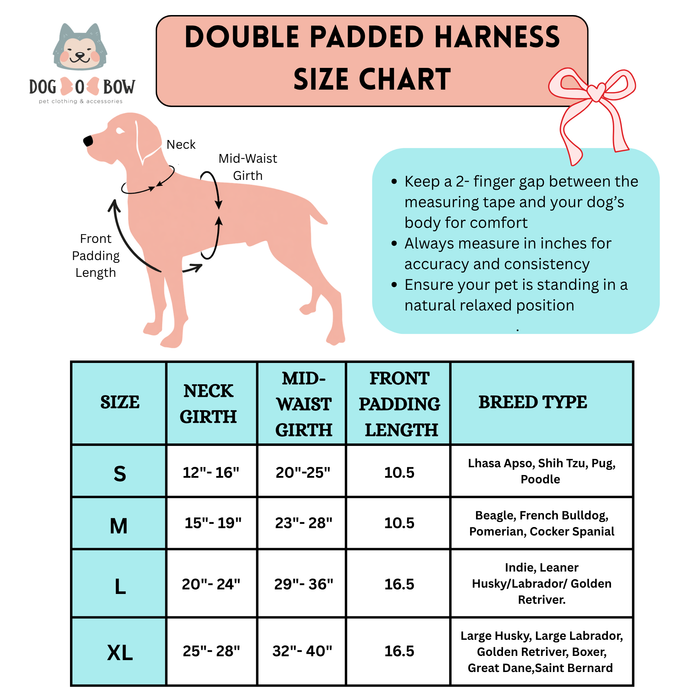 Panda Printed Double Padded Harness