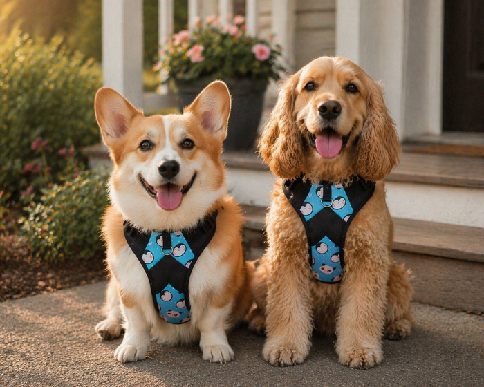 Panda Printed Double Padded Harness