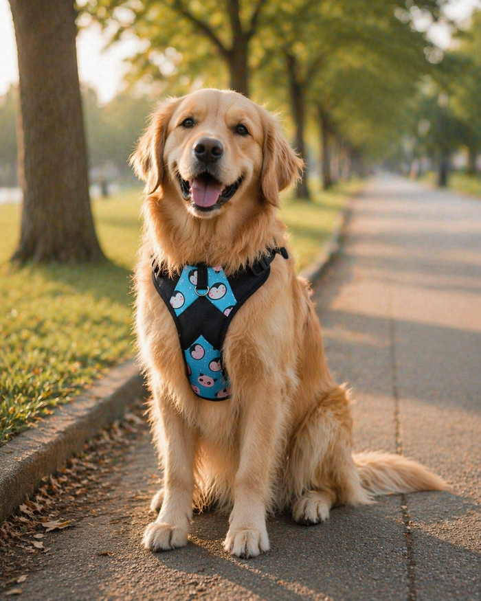 Panda Printed Double Padded Harness