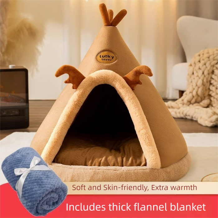 Panier pour chat d'intérieur ou chiot, grotte pour chat - Grand Cerf XL
