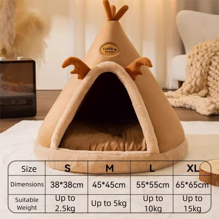 Panier pour chat d'intérieur ou chiot, grotte pour chat - Grand Cerf XL