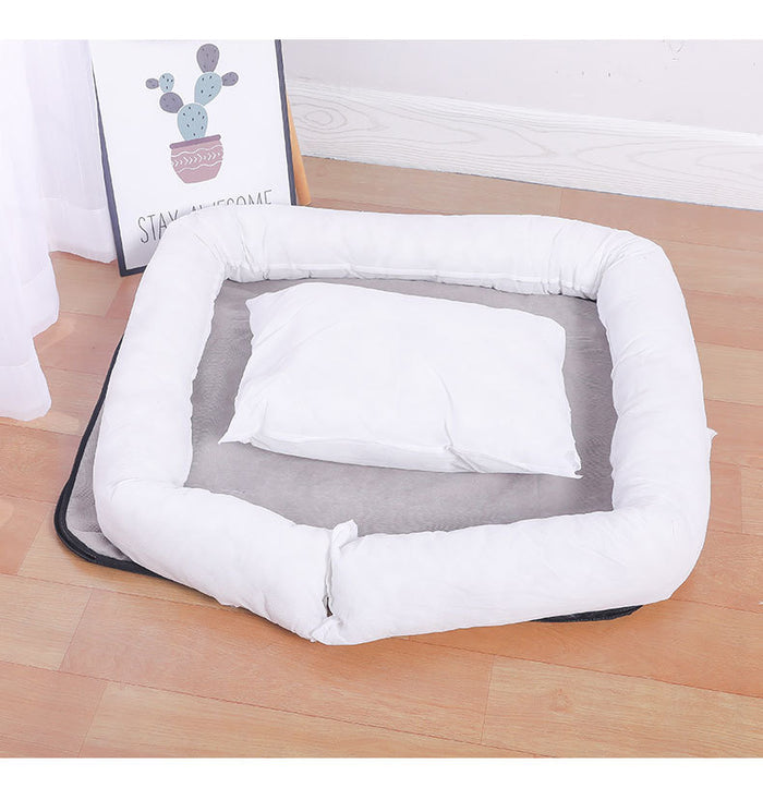 Panier rectangulaire pour grands chiens, lavable en machine, 90 x 65 cm
