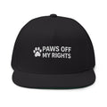 Paws Off My Rights Flat Bill Cap — Embroidered Cat Paw Freedom Hat - FloofChonk