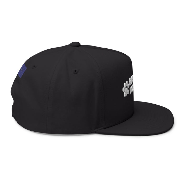 Paws Off My Rights Flat Bill Cap — Embroidered Cat Paw Freedom Hat - FloofChonk
