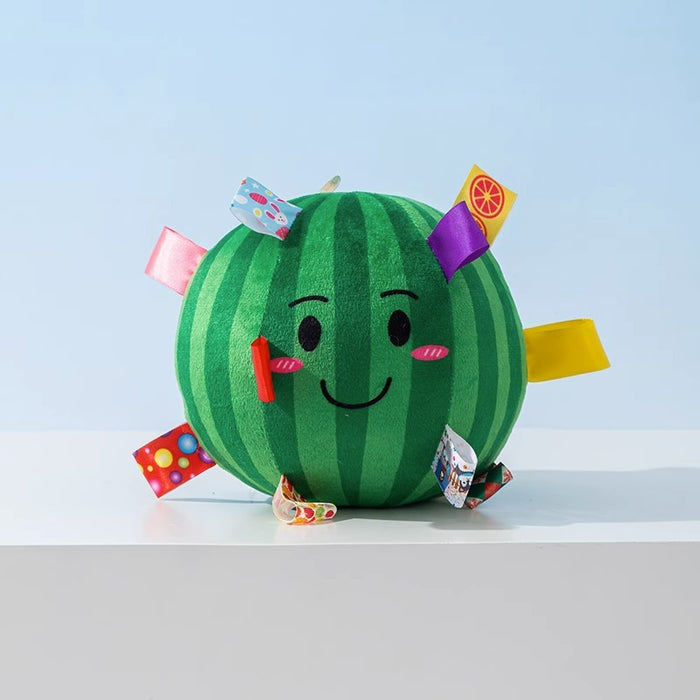 Peluche interactive avec clochette intégrée, pastèque 16x12cm