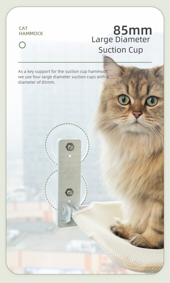 Perchoir de fenêtre sans fil pour chat, hamac pour chat avec 4 ventouses 45 x 30 cm