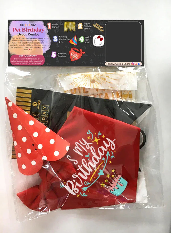 PET BIRTHDAY DECOR COMBO (5 in 1)