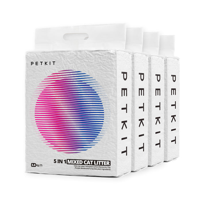PETKIT Litière mixte 5 en 1 pour chats (14,5 kg - Paquet de quatre)