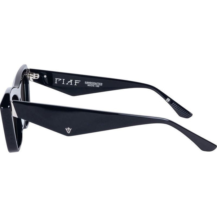 Piaf, Gloss Black with Silver Metal/Black Polarised Lenses