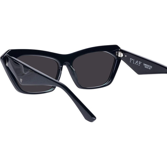 Piaf, Gloss Black with Silver Metal/Black Polarised Lenses