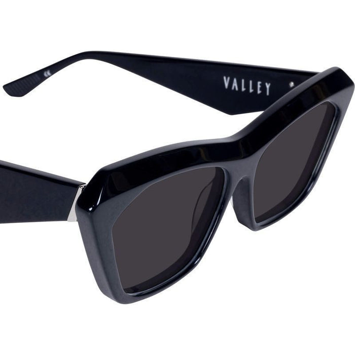 Piaf, Gloss Black with Silver Metal/Black Polarised Lenses