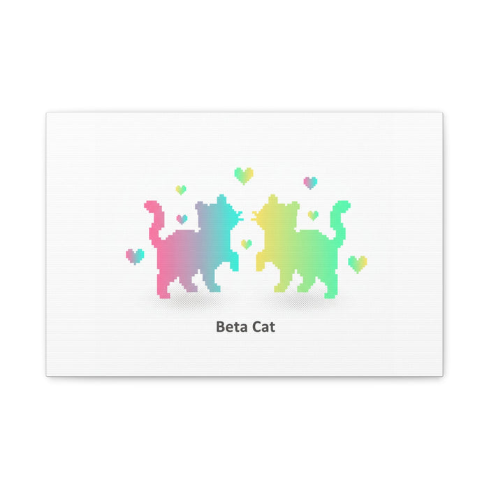 Pixel Pet Cats Canvas | Pixel Pet Nostalgia, 8 - bit Device Aesthetic - FloofChonk