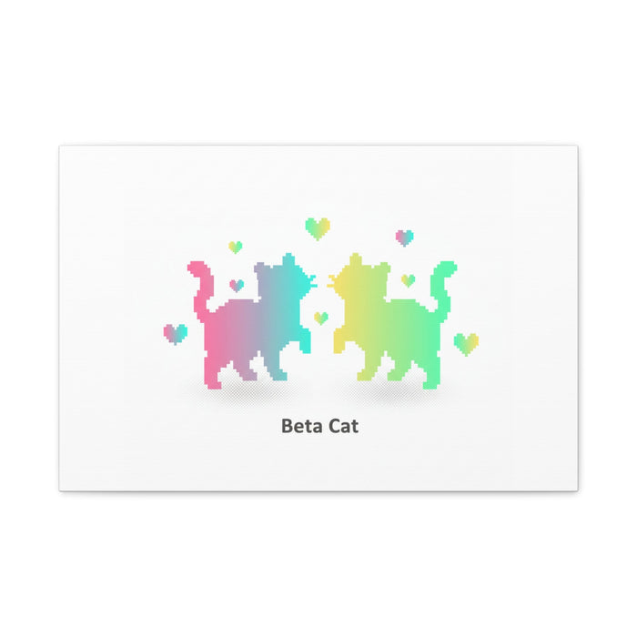 Pixel Pet Cats Canvas | Pixel Pet Nostalgia, 8 - bit Device Aesthetic - FloofChonk