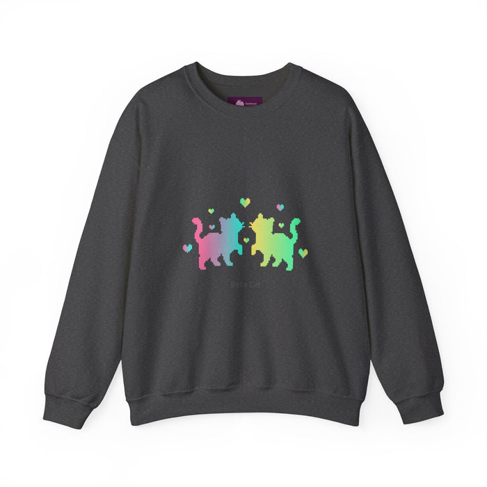 Pixel Pet Cats Sweatshirt | pixel pet nostalgia, 8 - bit device - FloofChonk