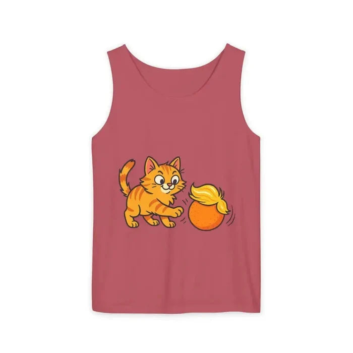 Playful Cat Graphic Tank Top for Summer - FloofChonk