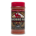 Plowboys BBQ Yardbird Rub seasoning shaker, Kansas City style, red cap with decorative label
