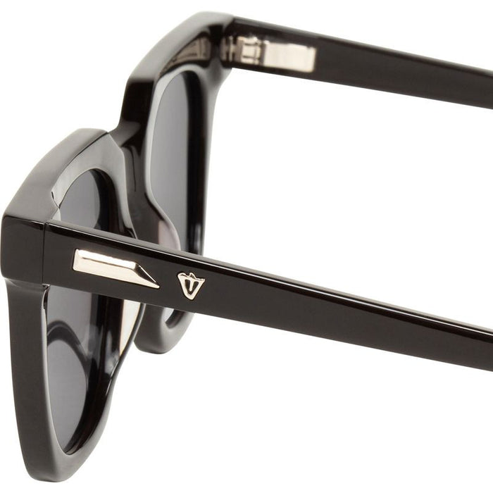 Prisoner II, Gloss Black with Silver Metal Trim/Black Lenses