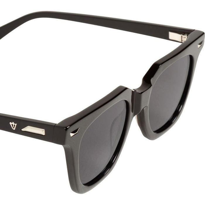 Prisoner II, Gloss Black with Silver Metal Trim/Black Lenses