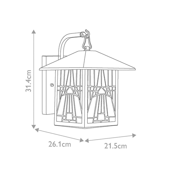 Quoizel Inglenook Medium Tiffany Outdoor Wall Light — close-up detail