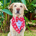 Red Aztec Print Tuxedo Bandana