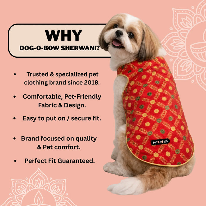 Red Banarasi Sherwani