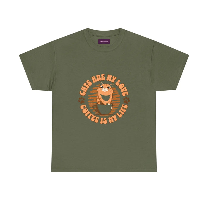 Retro Coffee Tee, Funny Cat Lover Shirt - FloofChonk