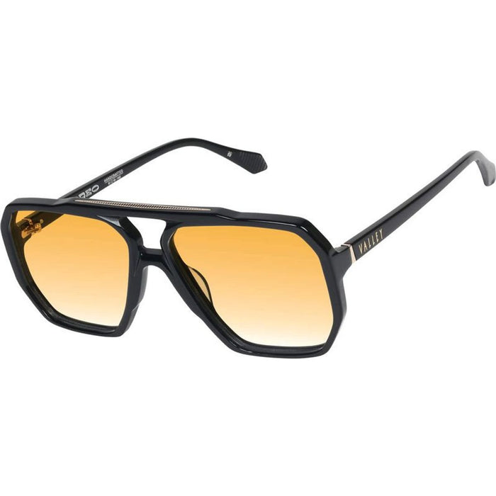 Rodeo, Gloss Black with Gold Metal/Orange Gradient Lenses