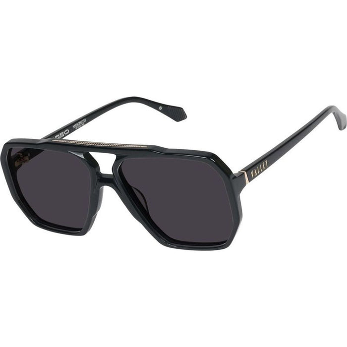 Rodeo, Gloss Black with Gold Metal/Black Lenses