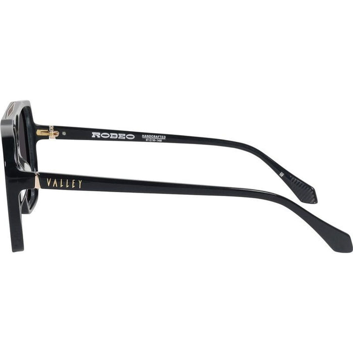 Rodeo, Gloss Black with Gold Metal/Black Lenses