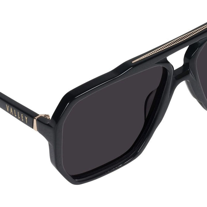 Rodeo, Gloss Black with Gold Metal/Black Lenses
