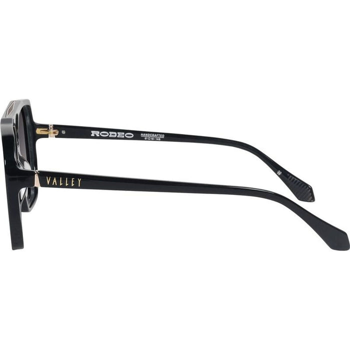 Rodeo, Gloss Black with Gold Metal/Black Gradient Lenses