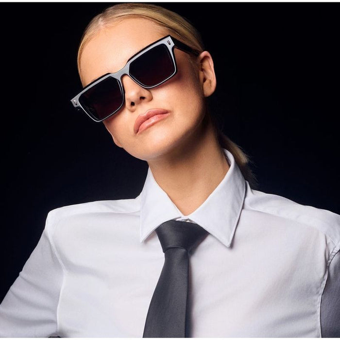 Roosevelt, Gloss Black with Silver Metal/Black Lenses