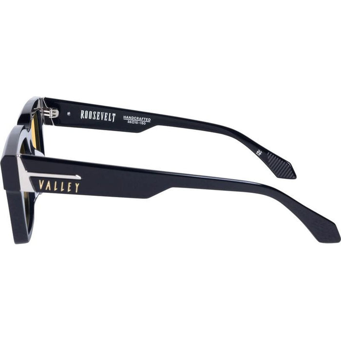 Roosevelt, Gloss Black with Silver Metal/Orange Gradient Lenses