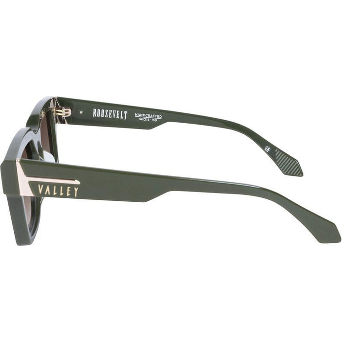 Roosevelt, Army Green with Gold Metal/Brown Gradient Lenses