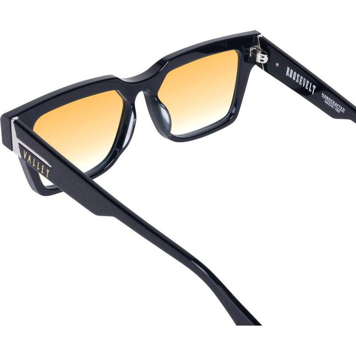 Roosevelt, Gloss Black with Silver Metal/Orange Gradient Lenses