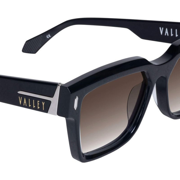 Roosevelt, Gloss Black with Silver Metal/Brown Gradient Lenses
