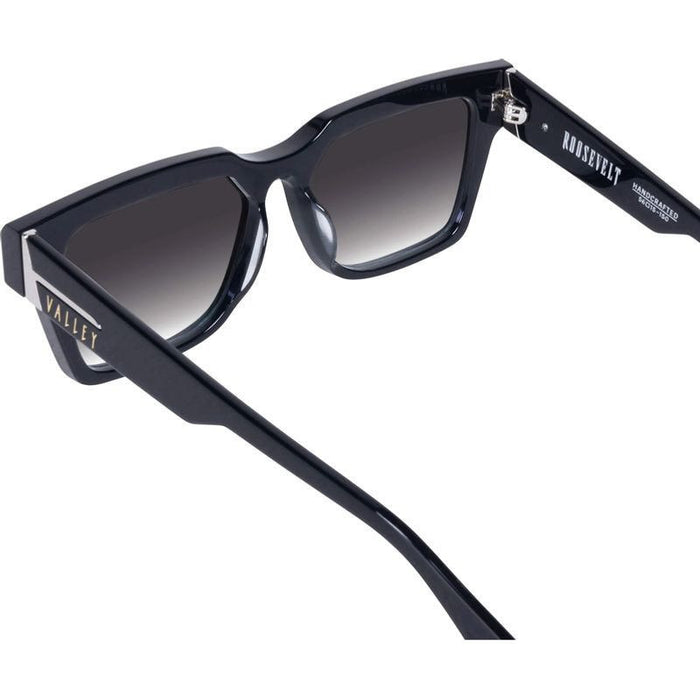 Roosevelt, Gloss Black with Silver Metal/Black Gradient Lenses