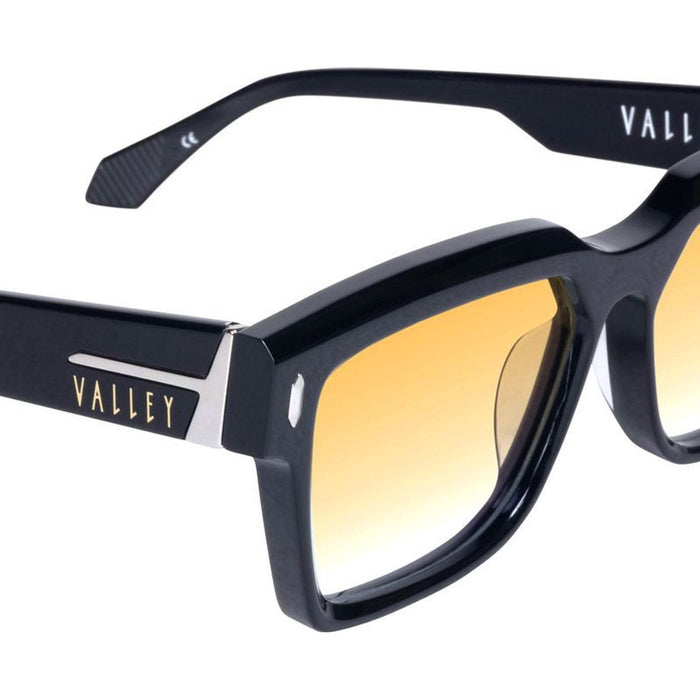 Roosevelt, Gloss Black with Silver Metal/Orange Gradient Lenses