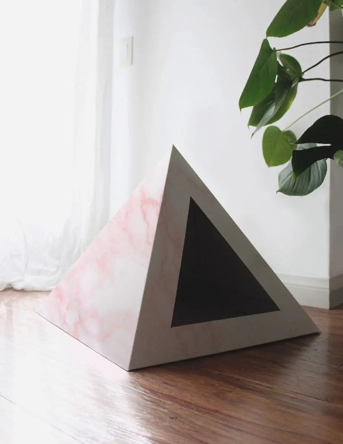 'Rose Quartz' Cardboard Cat Pyramid - FloofChonk