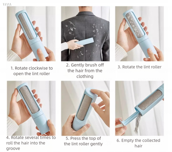 Rouleau anti-poils d'animaux pour nettoyer les vêtements