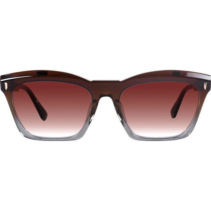 Royale, Transparent Chocolate Fade To Crystal with Gold Metal/Dark Orange Gradient Lenses