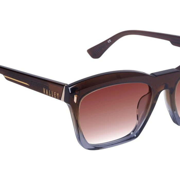 Royale, Transparent Chocolate Fade To Crystal with Gold Metal/Dark Orange Gradient Lenses