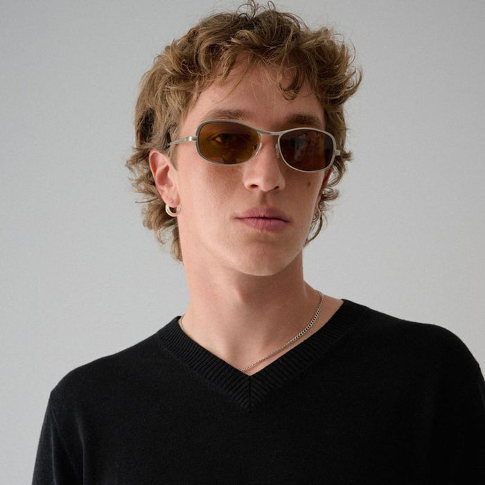 Rush, Matte Silver/Hazelnut Brown Lenses
