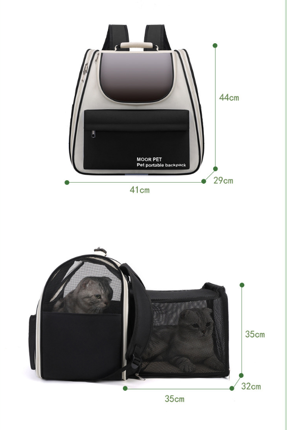 Sac à dos de transport pour animaux de compagnie, extensible et doté d'un filet respirant, pour petits chiens et chats jusqu'à 8 kg.