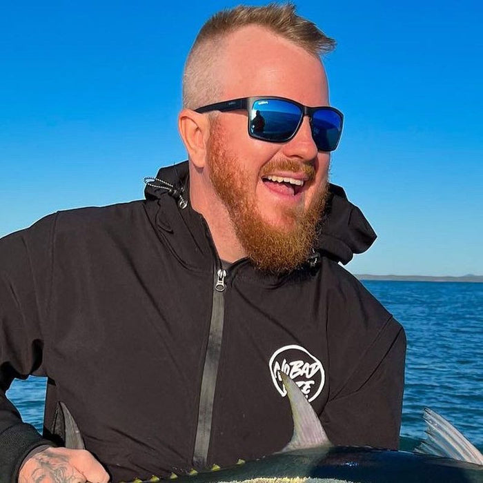 Savage, Matte Black/Blue Mirror Glass Polarised Lenses