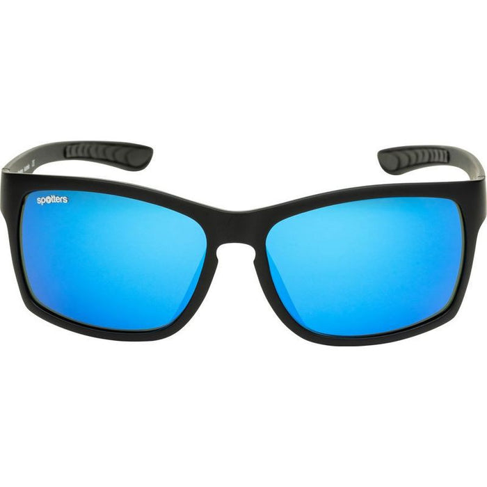 Savage, Matte Black/Blue Mirror Glass Polarised Lenses