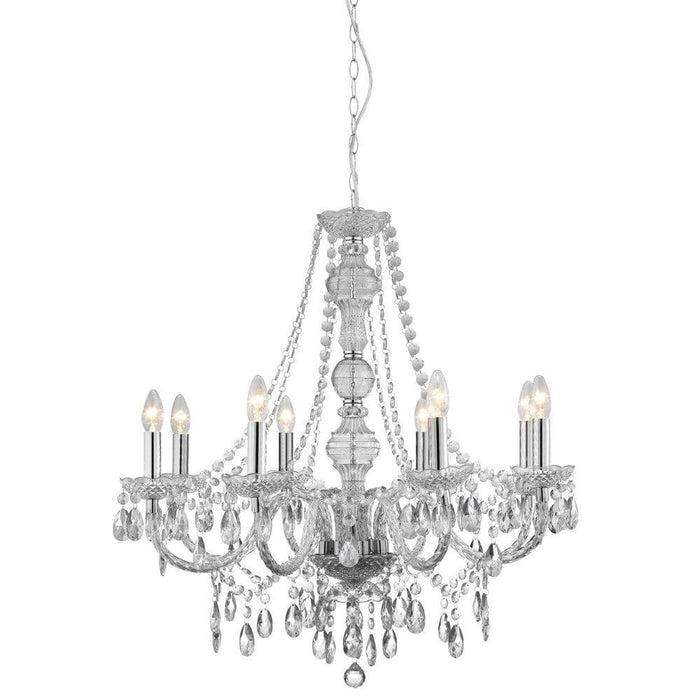 Searchlight Marie Therese 8 Light Clear Acrylic Chandelier-1-Tiffany Lighting Direct