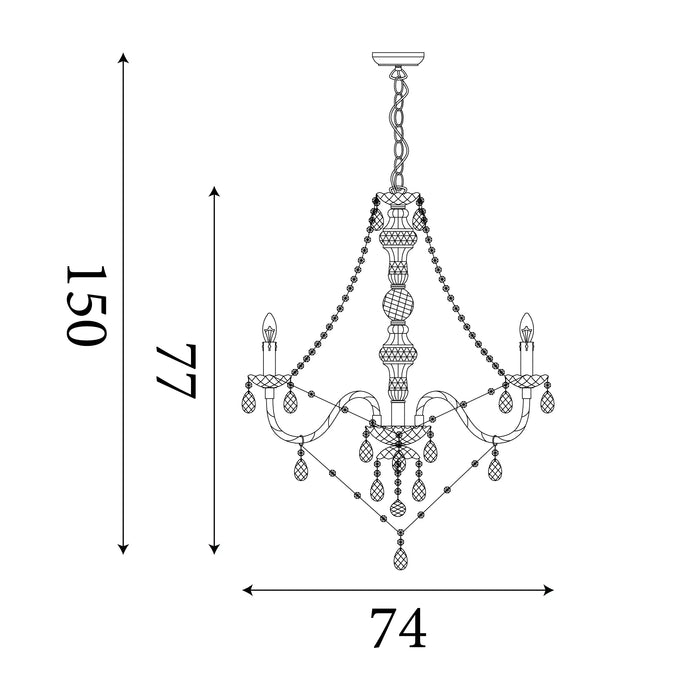 Searchlight Marie Therese 8 Light Clear Acrylic Chandelier — rear view
