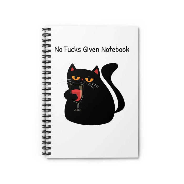 Spiral Notebook - No Fucks Given Cat, Ruled Line, Cat Lovers Journal - FloofChonk